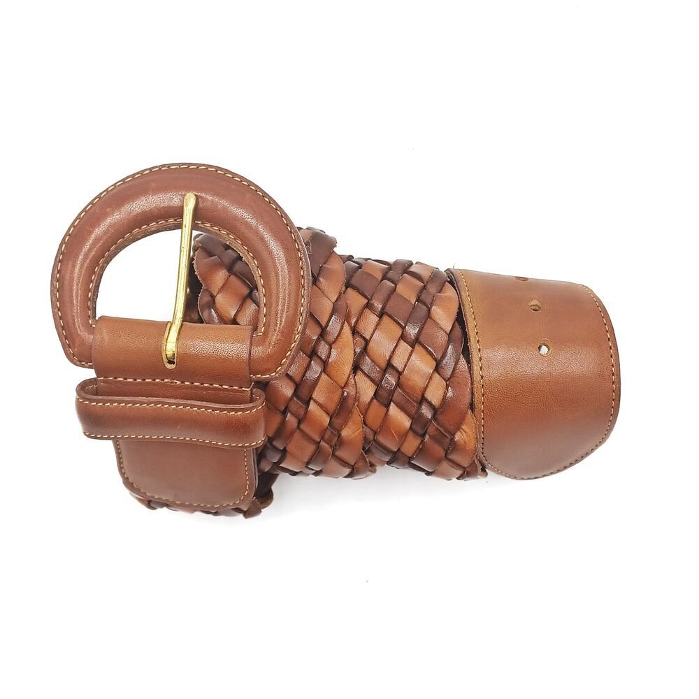 NEW COACH Vintage Woven Belt in British Tan / Boho Casual Gifting Cottage - Picture 2 of 11